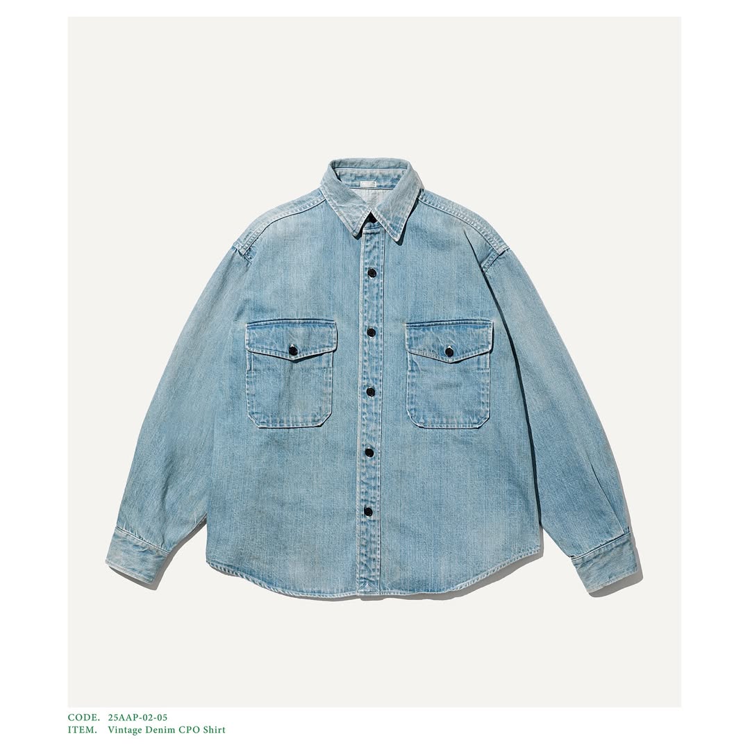 A.PRESSE 25AW Vintage Denim CPO Shirt